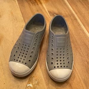 Gray native waterproof shoes rubber worn once